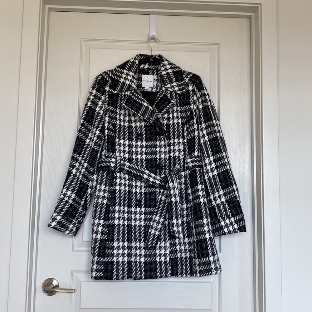 Croft & Borrow Pea Coat - Black and White